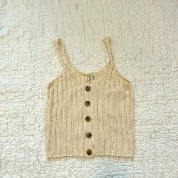 Excellent, Like New Condition Size Sm Sky and Sparrow Women’s Cream Tank - Picture 1 of 4